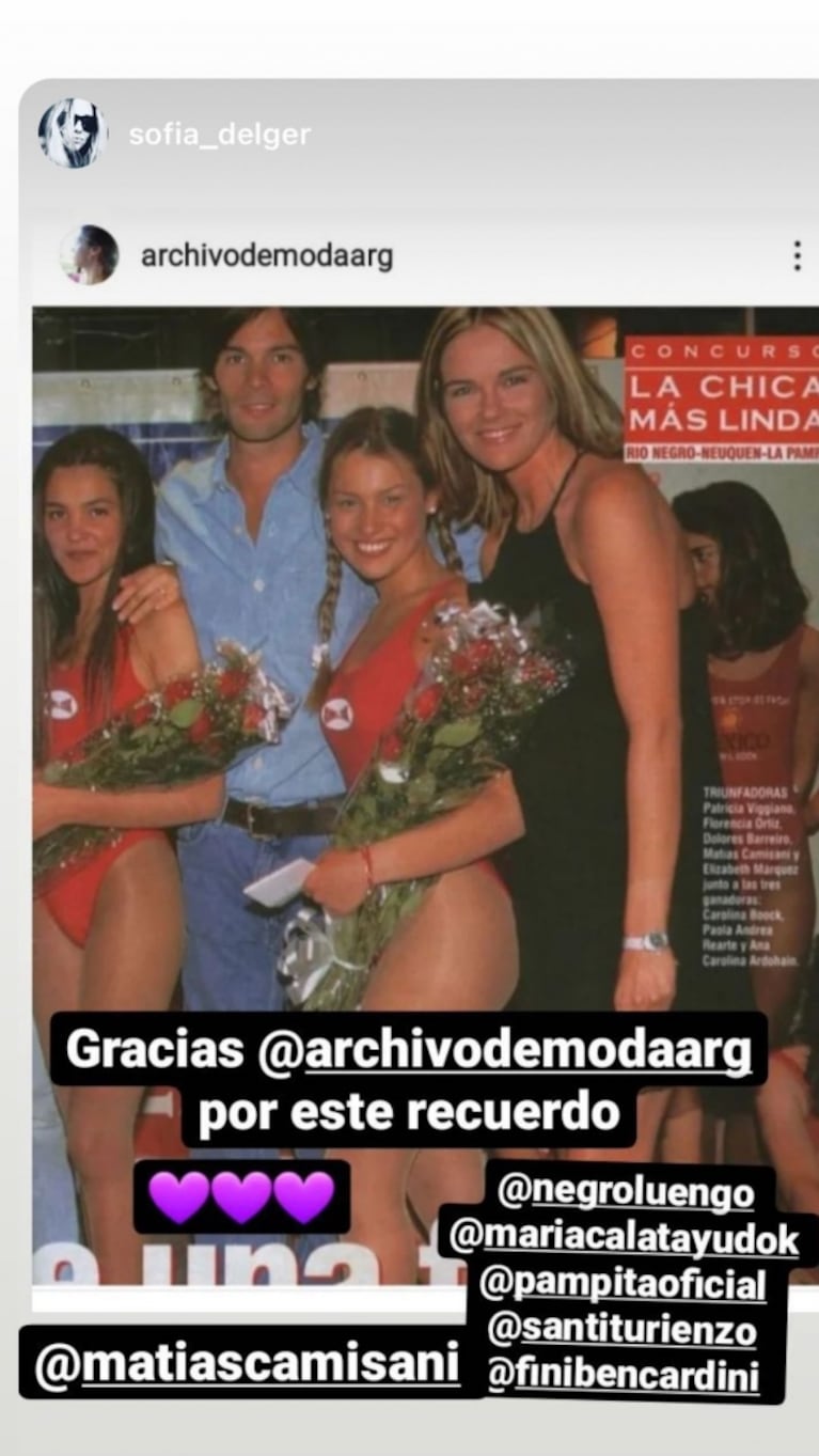 Pampita compartió una foto retro de su primer desfile en medio de la polémica por las peleas de modelos