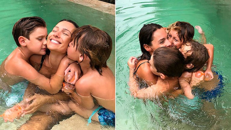  Pampita con sus hijos, en el día de su cumpleaños