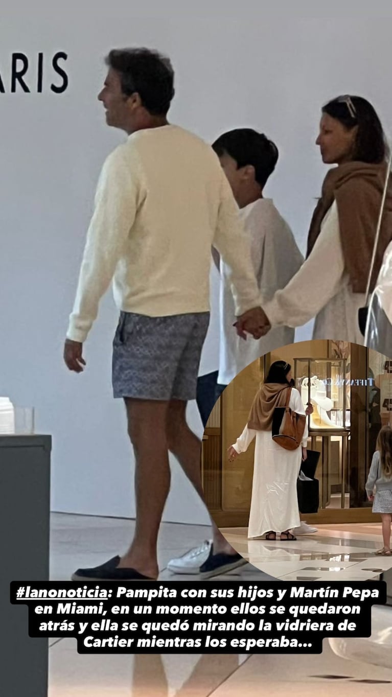 Pampita, con sus hijos y Martín Pepa en Miami: las fotos de su día de shopping | Créditos: Instagram @gossipeame