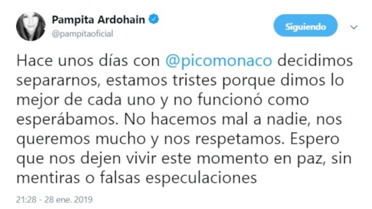 Pampita confirmó su noviazgo con Mariano Balcarce, a un mes de blanquear su separación de Pico Mónaco