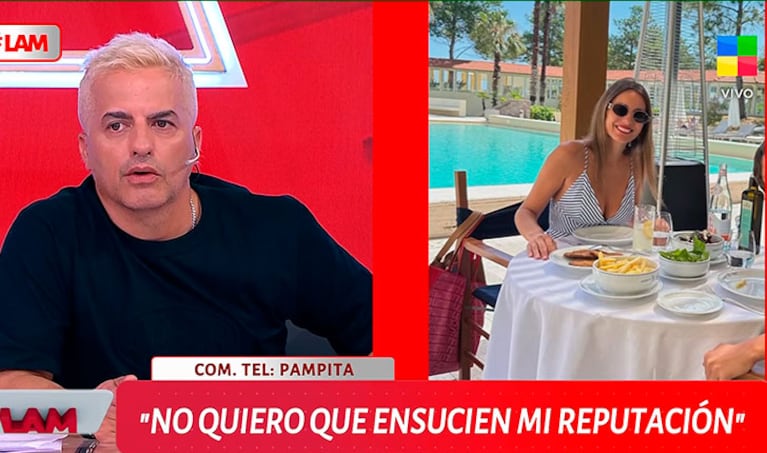 Pampita desmintió con firmeza la versión que la vinculó a Cochito López (captura de América TV, LAM)