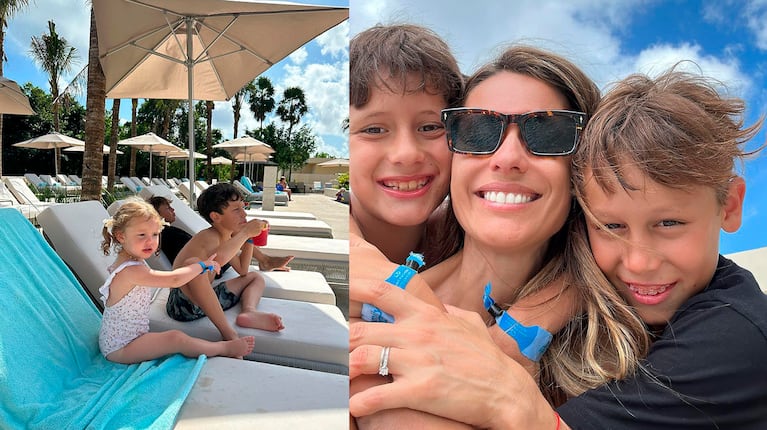 Pampita disfruta de las vacaciones con sus hijos en Cancún a días de cumplir 46 años