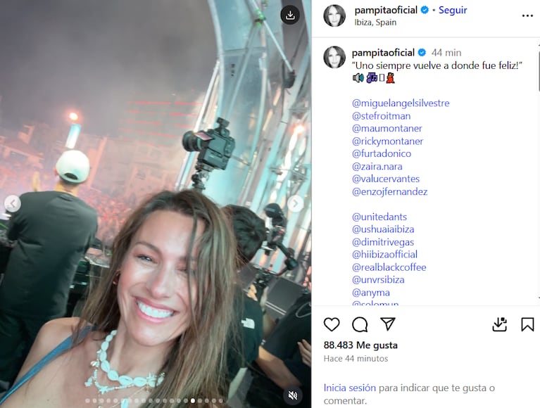 Pampita en Ibiza (Foto: Instagram/@pampitaoficial).
