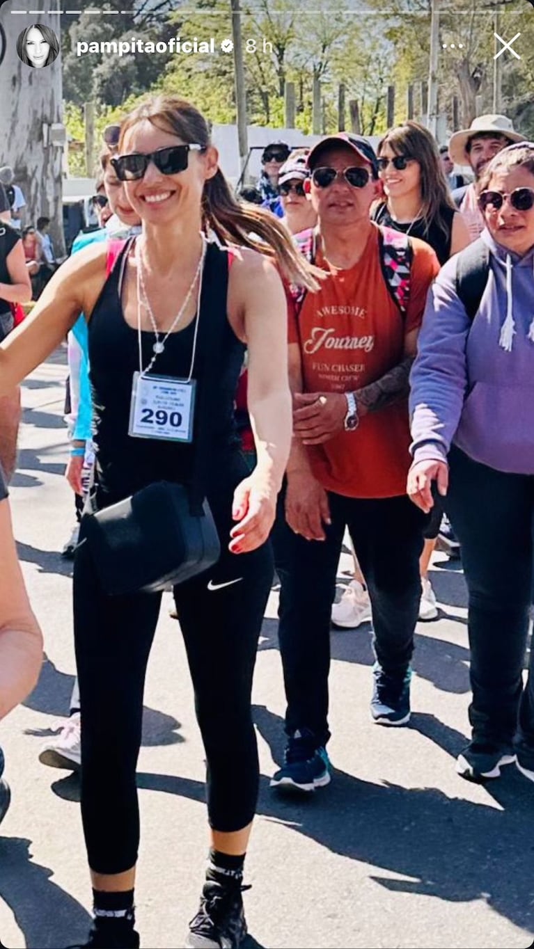 Pampita en la peregrinación a Luján (Foto: captura de Instagram).