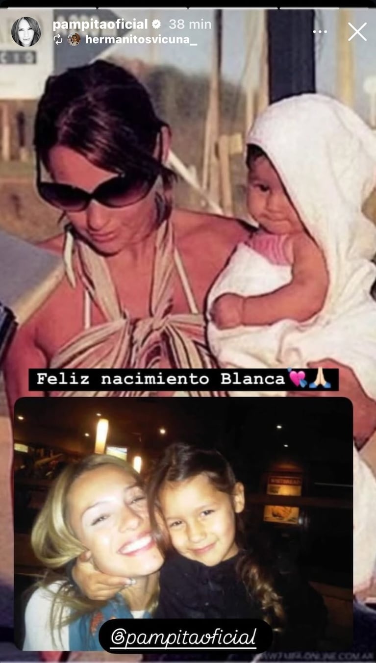 Pampita en sus redes sociales en el día del cumpleaños 19 de su hija Blanca (Foto: captura de Instagram).