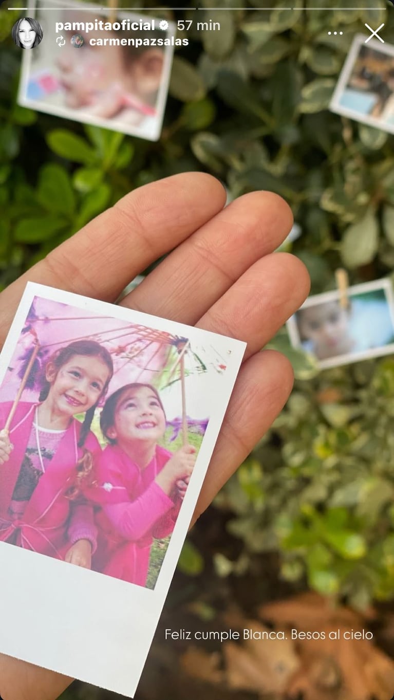 Pampita en sus redes sociales en el día del cumpleaños 19 de su hija Blanca (Foto: captura de Instagram).