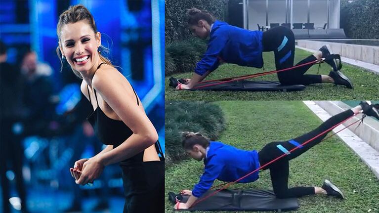 Pampita entrena con un personal trainer.