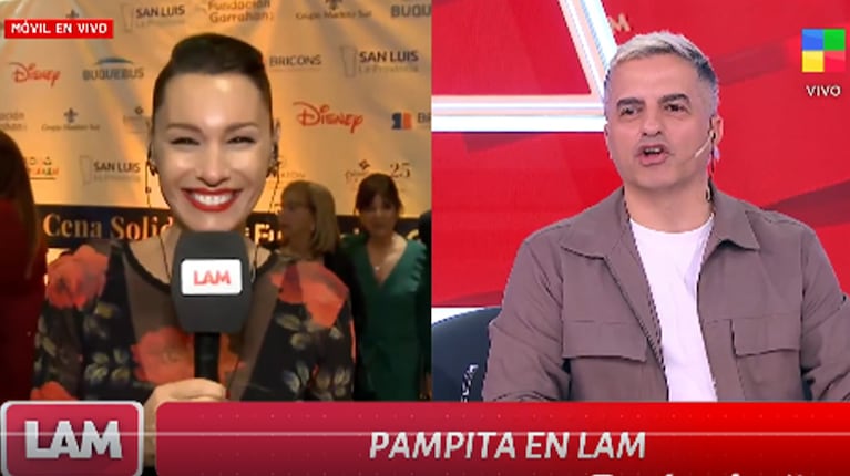 Pampita entrevistada por Ángel de Brito. Captura: LAM / América TV.