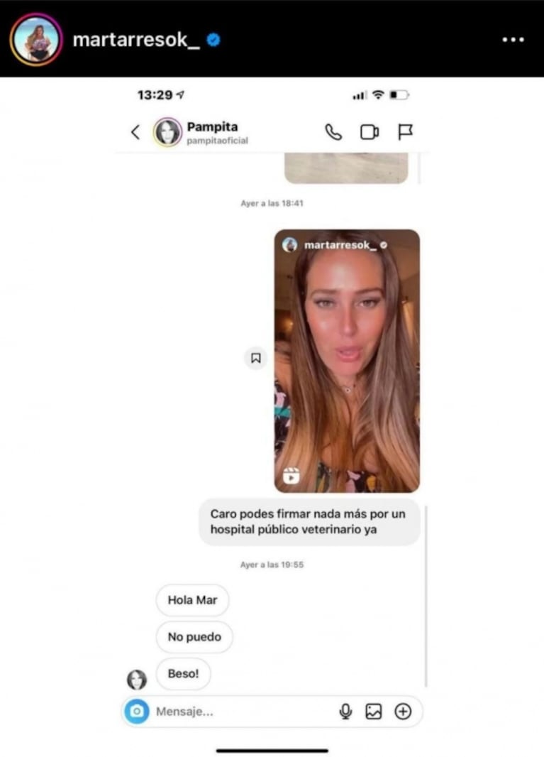 Pampita fulminó a Mar Tarrés por publicar chats privados entre ellas: "Sos una busca fama"