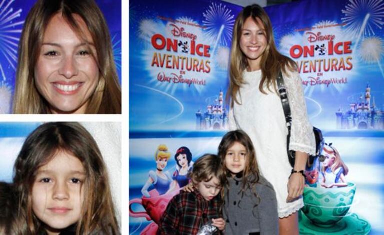 Pampita, junto a Blanca y Bautista, en el show de Disney On Ice de julio de 2011. (Foto: Nisembaum Comunicaciones)