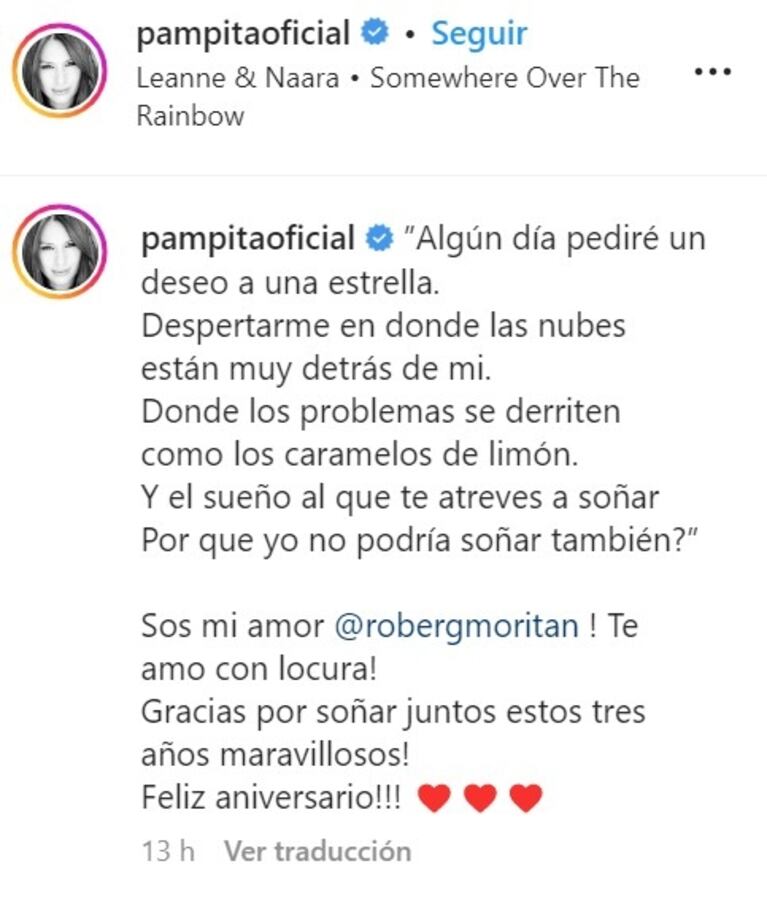 Pampita le dedicó un íntimo video a Roberto García Moritán por su aniversario de casados: "Te amo con locura"