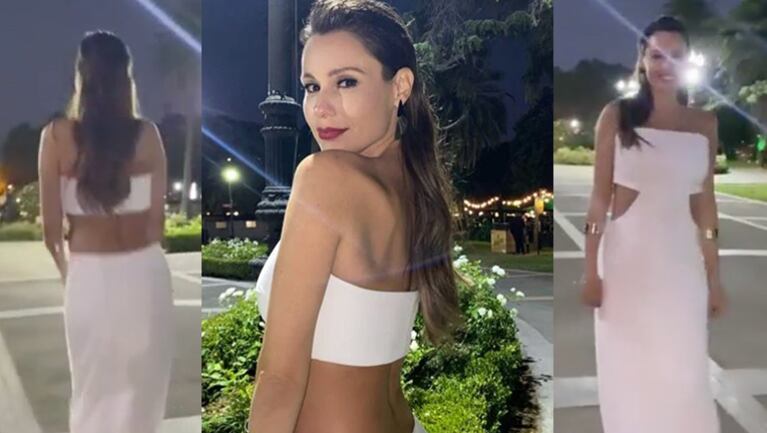Pampita lució un vestido que dejó al descubierto su pancita.