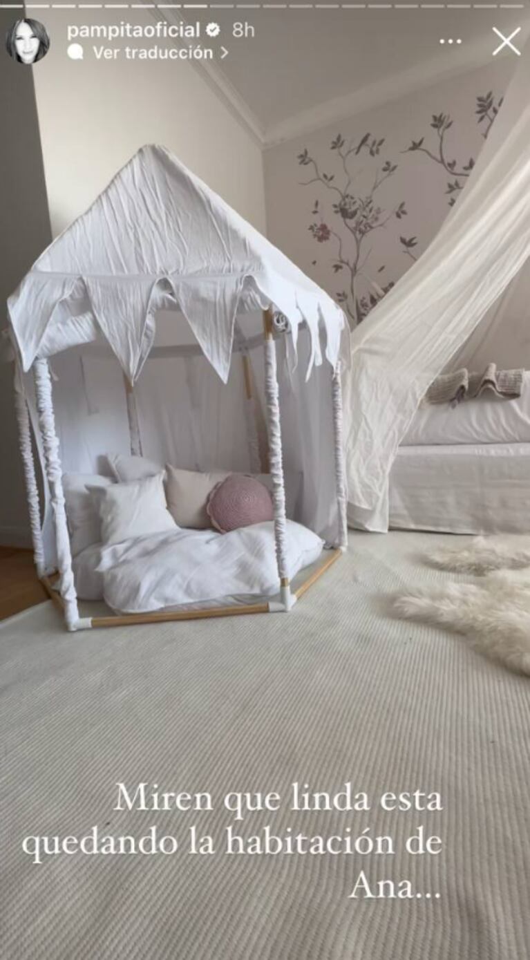 Pampita mostró cómo está quedando el increíble cuarto de su hija Ana: "Tal cual lo soñé"