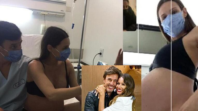 Pampita mostró las fotos de los minutos previos a dar a luz en la sala de parto.