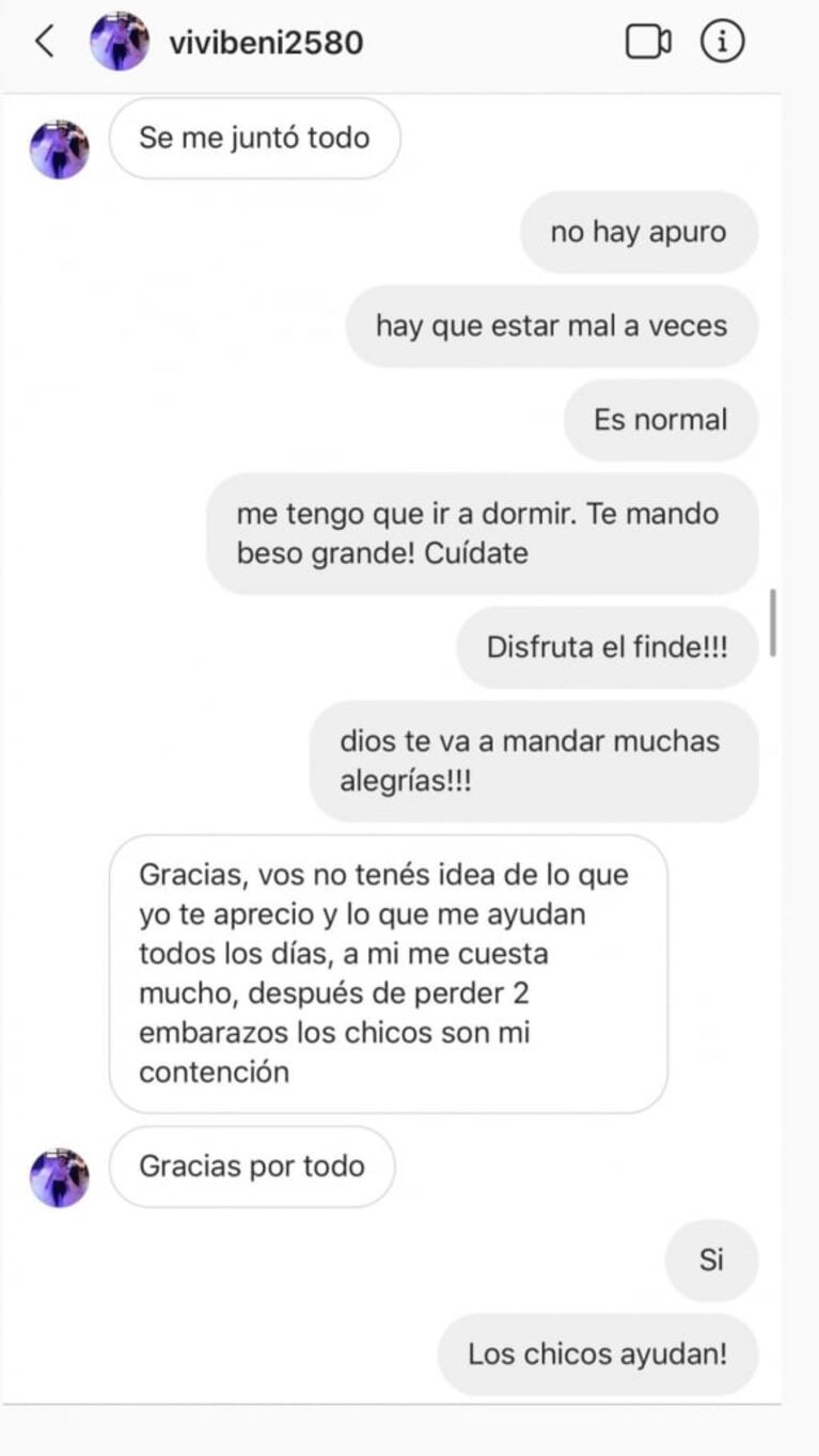 Pampita mostró los chats privados con su niñera luego de ser denunciada por maltrato psicológico y hostigamiento