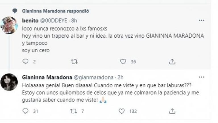 Pampita opinó de la crisis que estarían viviendo Gianinna Maradona y Daniel Osvaldo: "A ellos se los ve enganchados"