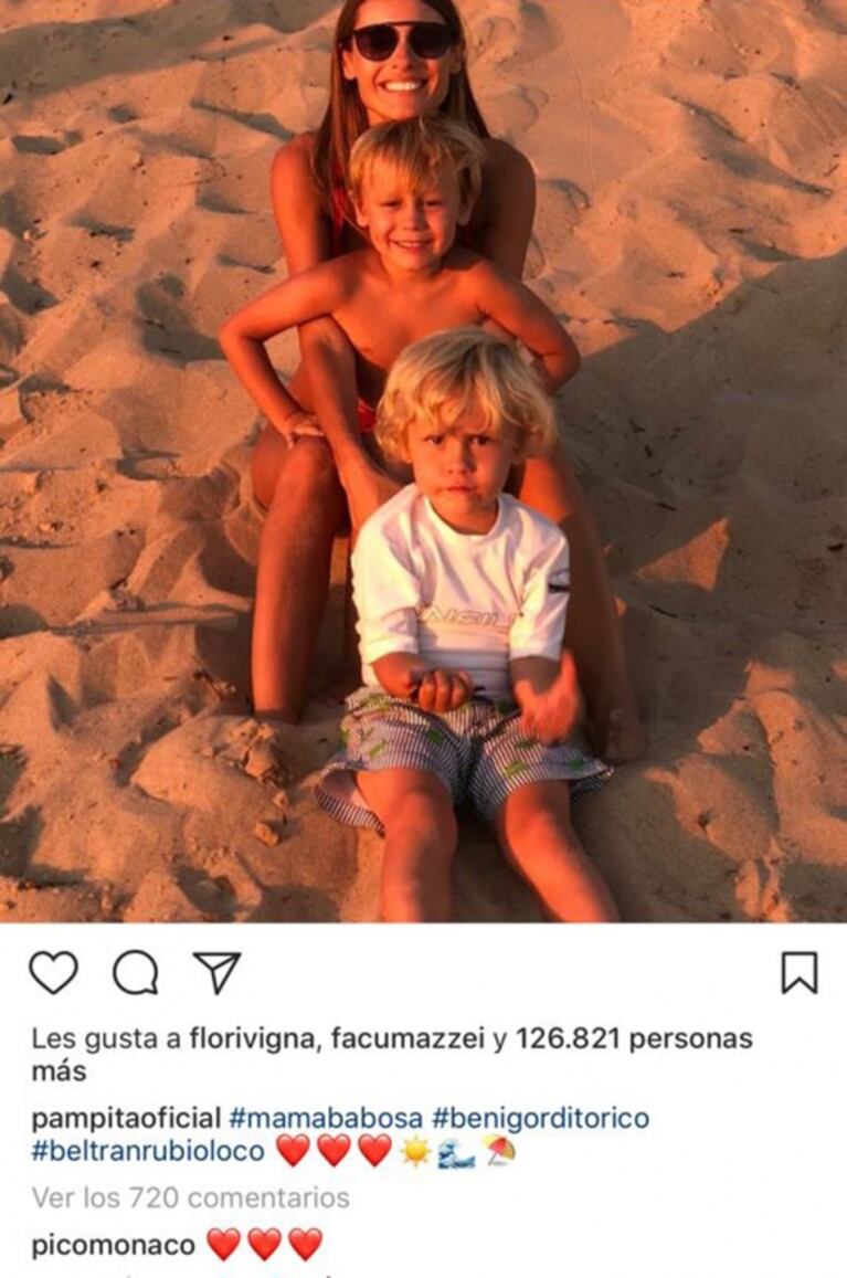 Pampita publicó una foto súper tierna con sus hijos menores… ¡y mirá el comentario que le dejó Pico Mónaco!