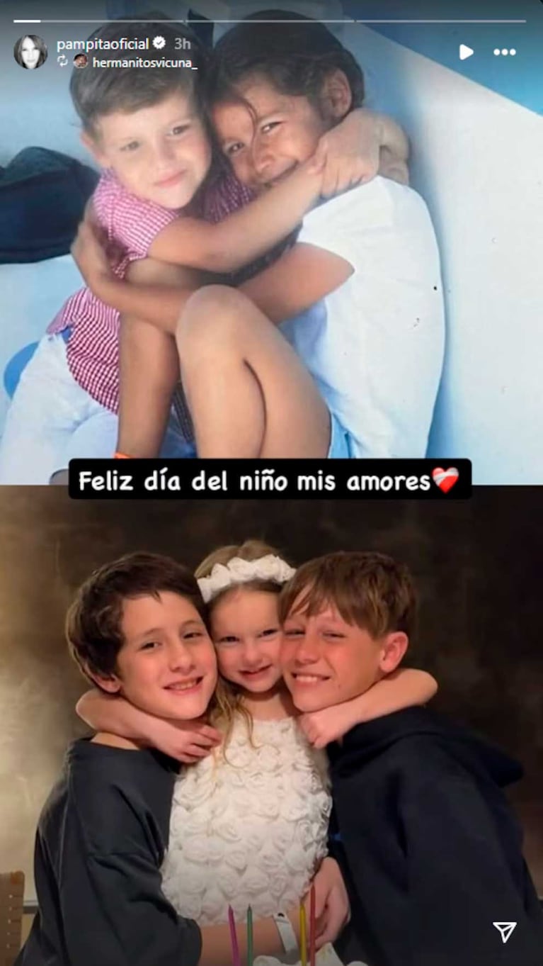 Pámpita saludó a sus hijos (Foto: Instagram @)
