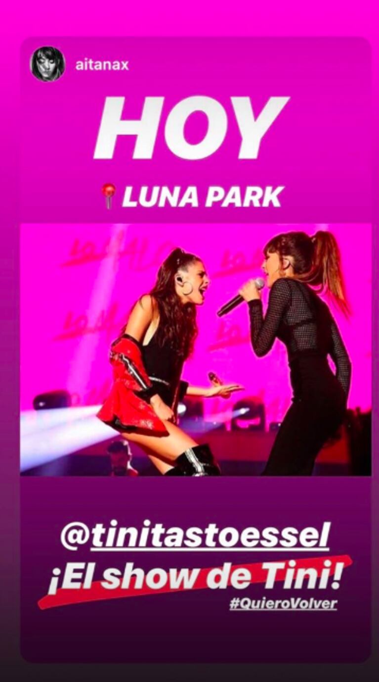 Pampita se divirtió junto a sus hijos en el show de Tini Stoessel