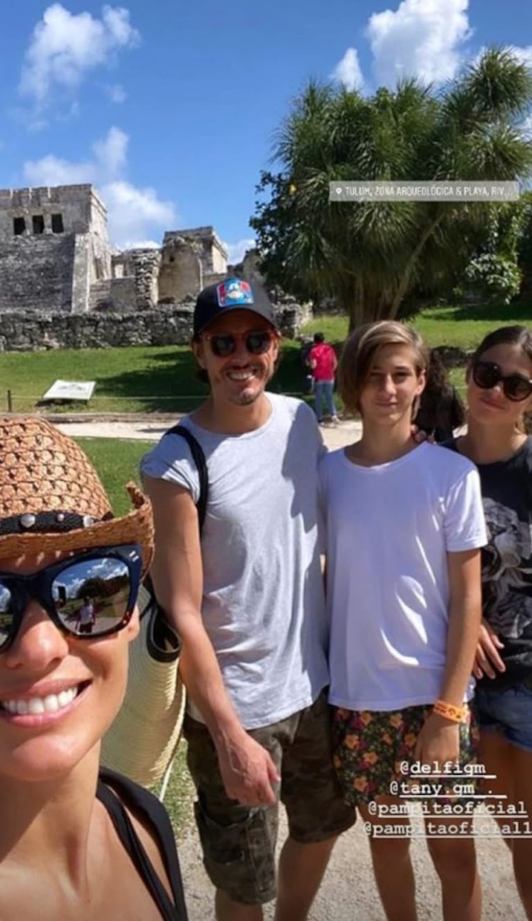 Pampita se mostró compinche con los hijos de Roberto García Moritán en México, tras los rumores de pelea