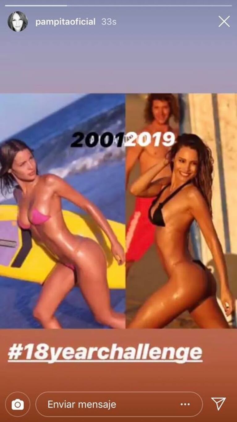 Pampita sorprendió con un #18YearsChallenge: ¡recreó la misma foto casi dos décadas después!