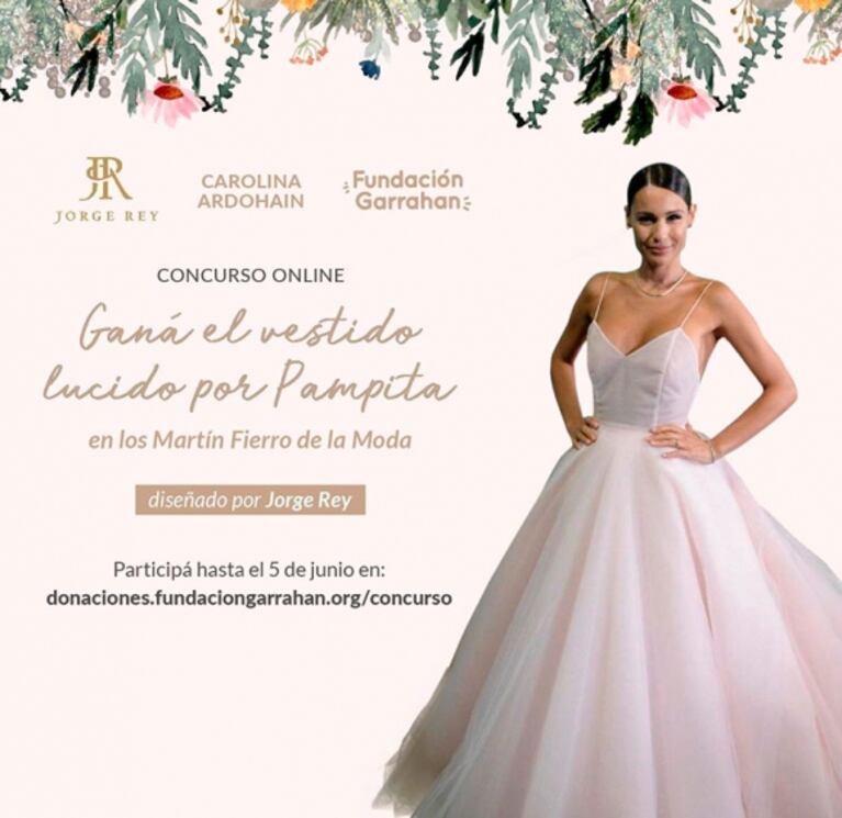 Pampita sortea uno de sus vestidos más famosos por una causa solidaria