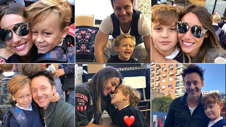 Pampita y Benjamín Vicuña, reunidos por sus hijos en su primer día de escuela: Empezando juntos