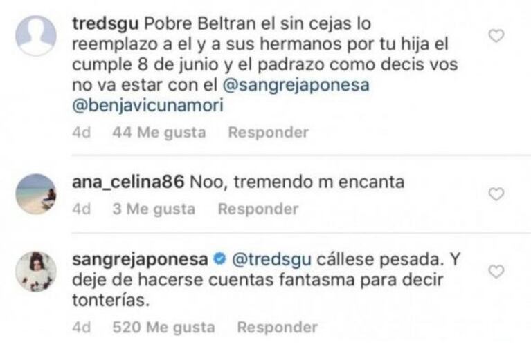 Pampita y la hipótesis sobre una "cuenta fantasma" en Instagram para criticar a Vicuña y China Suárez: "No tengo tiempo para pavadas"