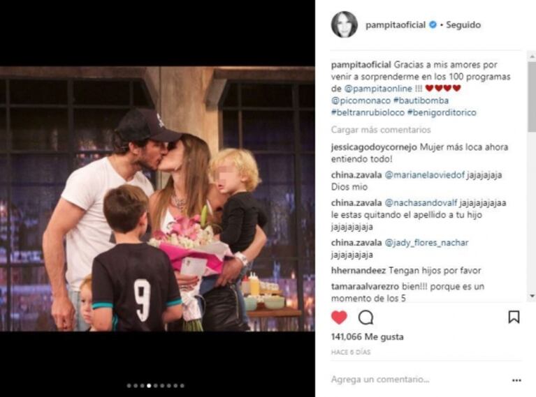 Pampita y las fotos retocadas de su hijo: "No fui yo, jamás le borraría el apellido del padre; fue la revista ¡Hola!"