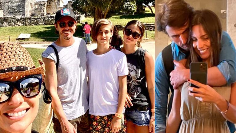 Pampita y los hijos de Roberto se divierten en México.
