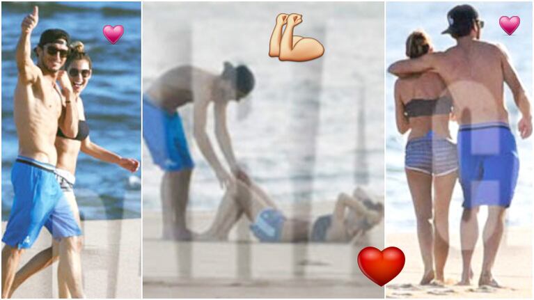 Pampita y Pico Mónaco disfrutaron del sol y la rutina de ejercicios en las playas de Punta del Este (Fotos: revista Caras)