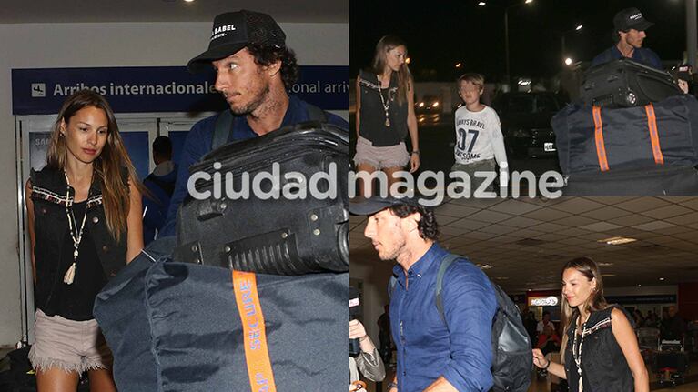 Pampita y Pico Mónaco, juntos en el aeropuerto tras su reconciliación (Fotos: Movilpress).