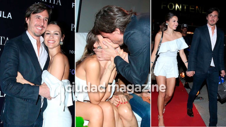 Pampita y Roberto García Moritán, mimos, besos y miradas románticas en la presentación de una marca de muebles