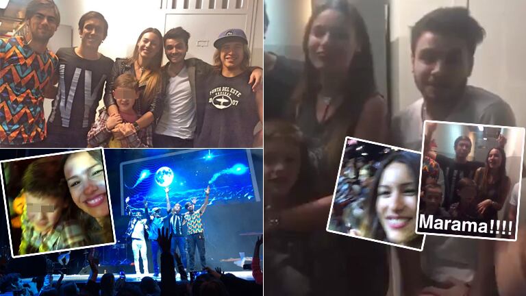   Pampita y su hijo Bautista disfrutaron del show de Márama (Foto: Twitter)
