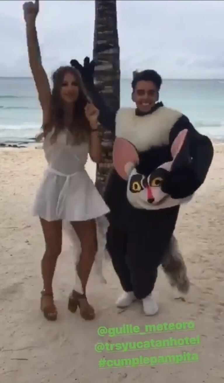Pampita y un invitado enigmático que no quiso perderse su cumpleaños en México: "¡La mejor sorpresa!"