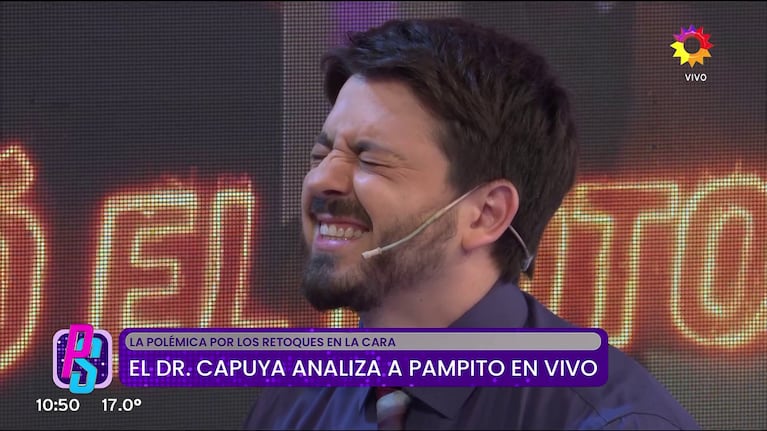 Pampito fue revisado en vivo por Guillermo Capuya tras el bótox gate con Ángel de Brito (Foto: captura de eltrece).