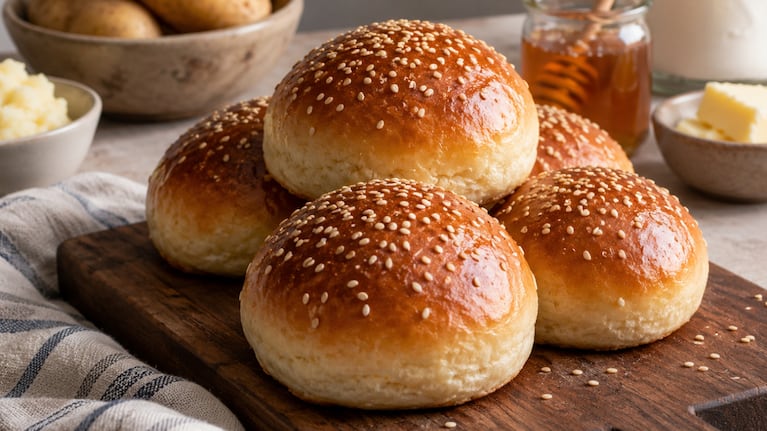 Pan de papa, un aliado para la hamburguesa. Foto: Freepik