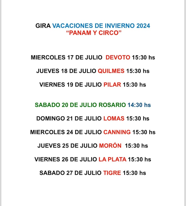 Panam presenta su tour 2024 en vacaciones de invierno: todos los detalles de “Panam y circo”