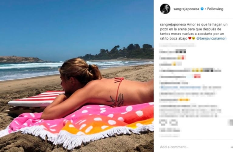 ¡Pancita al sol! Los días de amor y playa de la China Suárez y Benjamín Vicuña en Chile