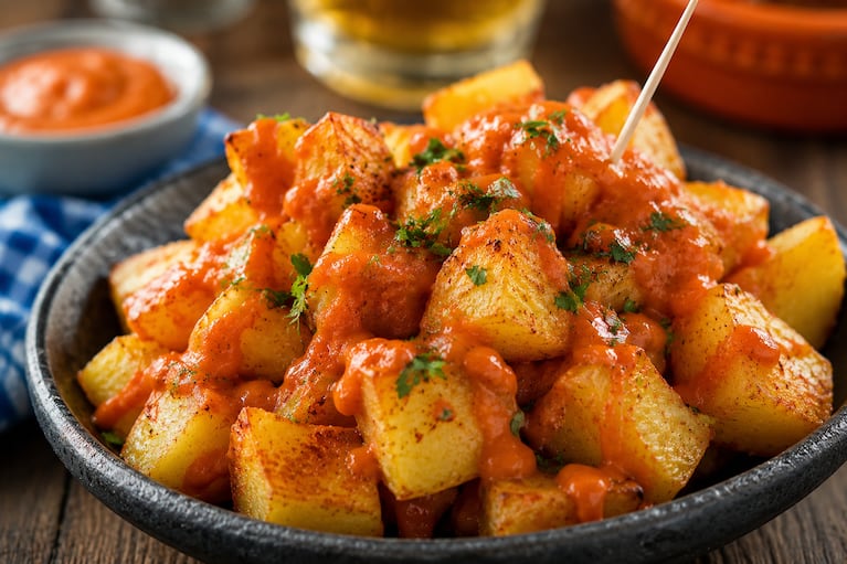 Papas bravas en freidora de aire: la receta ideal para ver a Argentina en el Mundial 2026 (Foto IA)