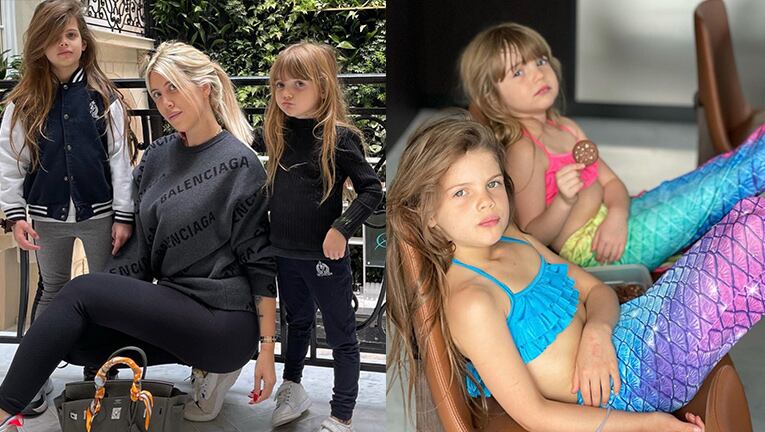 Para que sus hijas se queden quietas, Wanda les saca fotos.