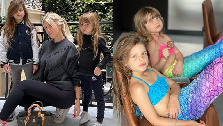 Para que sus hijas se queden quietas, Wanda les saca fotos.