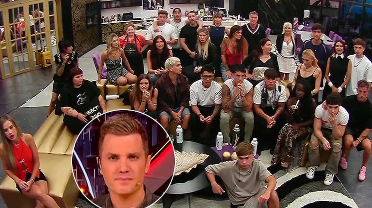 Participantes de Gran Hermano: Generación Dorada y Santiago del Moro (Foto: capturas Telefe)