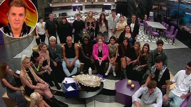 Participantes de Gran Hermano Generación Dorada y Santiago del Moro (Fotos: captura Telefe)