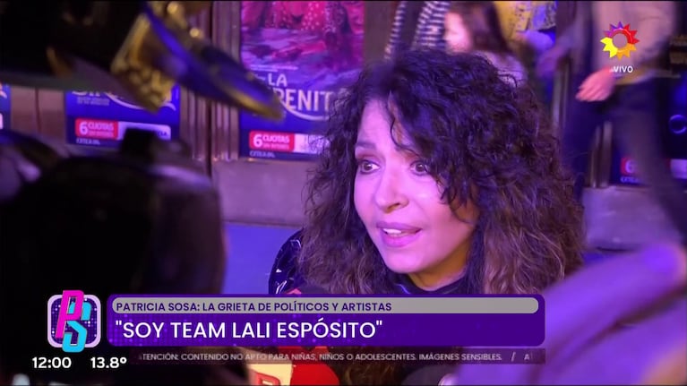 Patricia Sosa habló con la prensa en el estreno de La Sirenita (Foto: cpatura de eltrece).