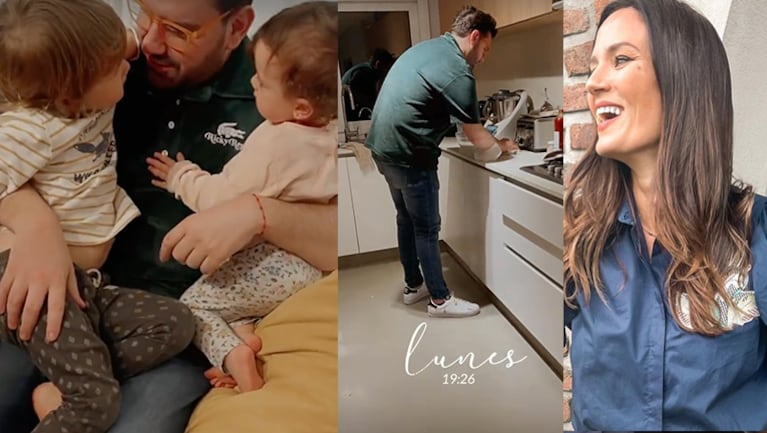 Paula Chaves compartió las fotos más tiernas de Damián Betular cocinándoles a sus hijos.