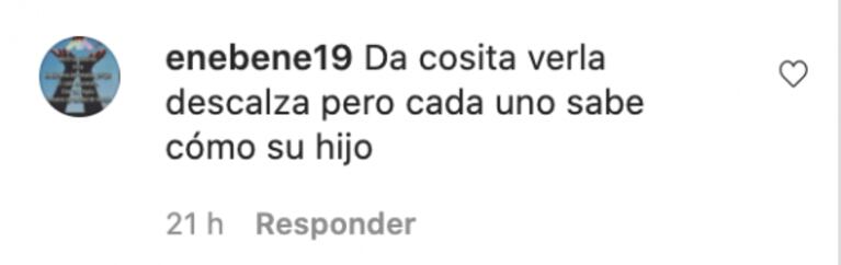 Paula Chaves compartió una foto de vacaciones con su hija Filipa y recibió sorpresivas críticas: "Da cosa verla descalza"