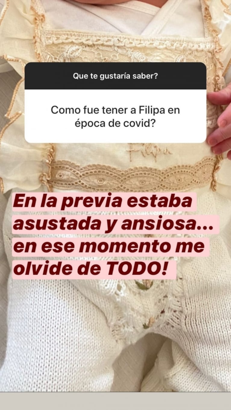 Paula Chaves contó cómo fue el parto de Filipa, quien nació con 4,6 kilos: "Nuestro cuerpo hace bebés que podemos parir"