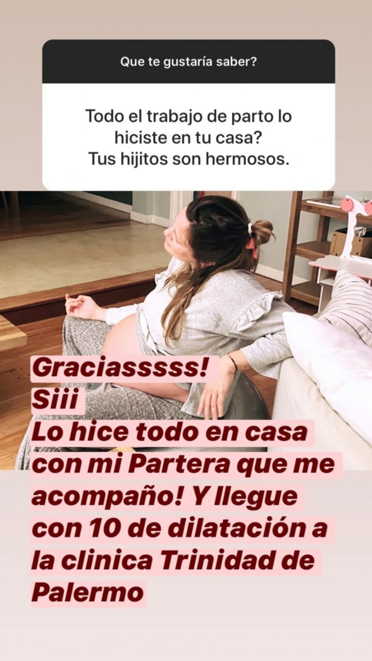Paula Chaves contó cómo fue el parto de Filipa, quien nació con 4,6 kilos: "Nuestro cuerpo hace bebés que podemos parir"