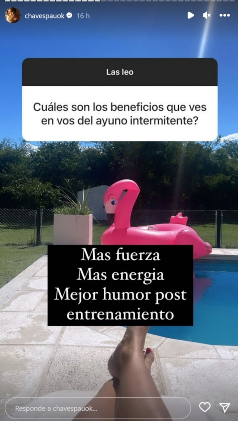 Paula Chaves contó que hace ayuno intermitente y recibió fuertes críticas: su contundente descargo
